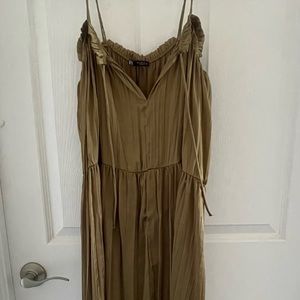 Green Zara Silk Maxi Dress